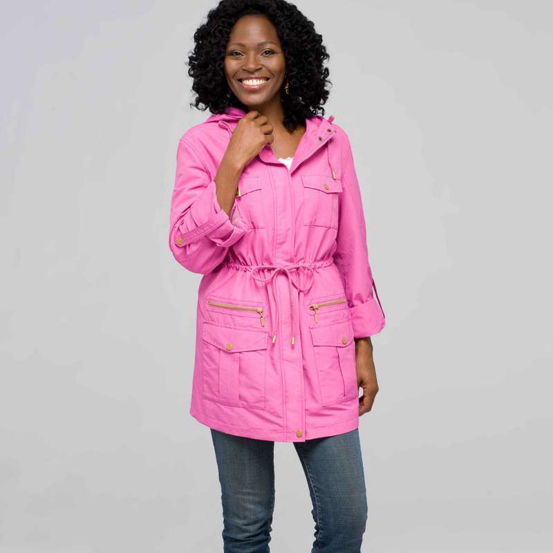 Roll Sleeve Anorak Jacket, raspberry pink, large image number 0