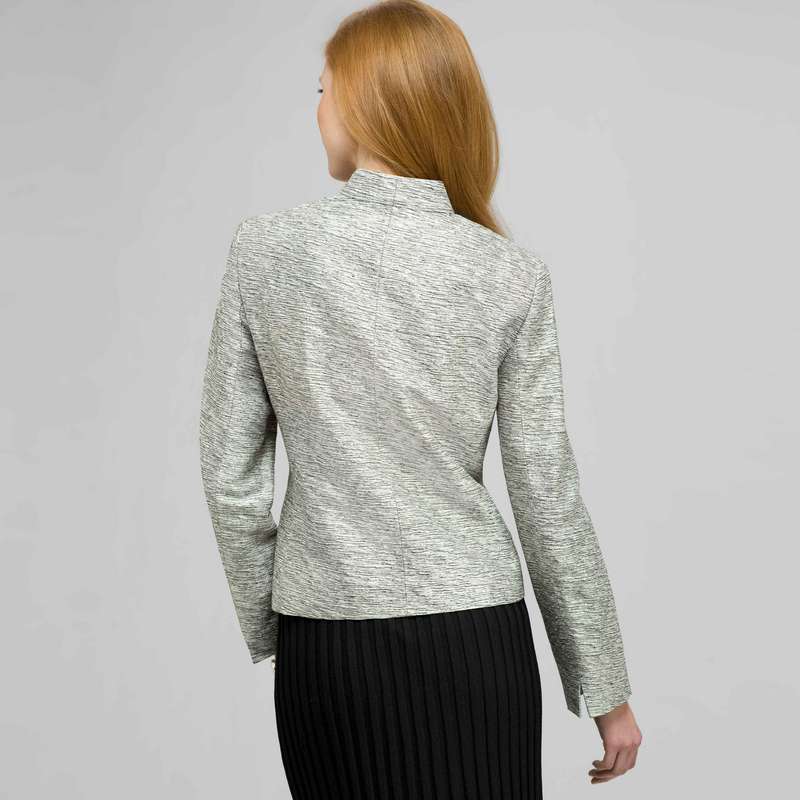 Flat Front Open Jacket., Black & White, large image number 1